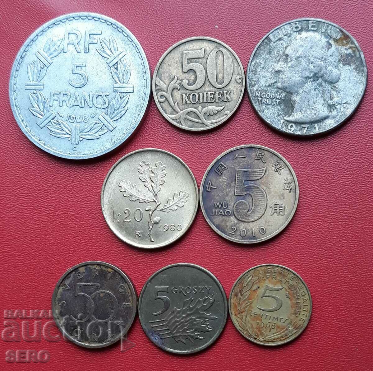 Lot mixt de 8 monede