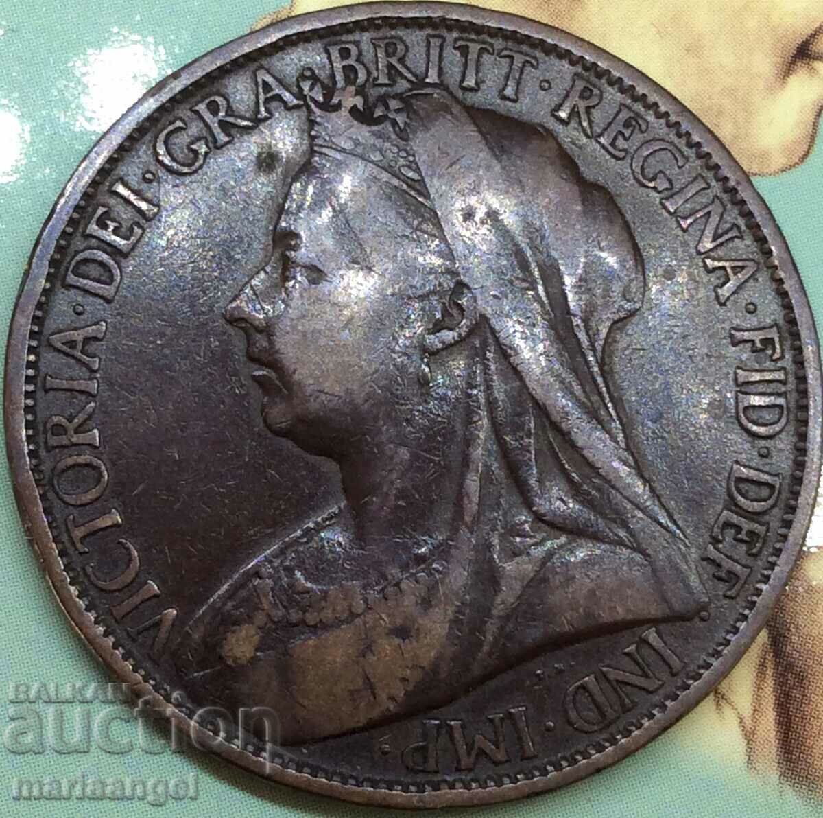 Marea Britanie 1 Penny 1900 30mm Bronz