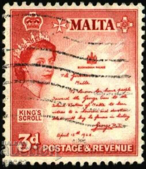 Postmark Queen Elizabeth II Scroll 1950 1964 Malta