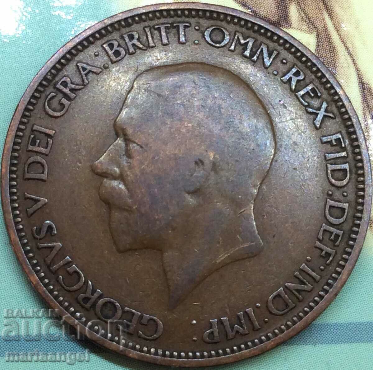 Great Britain 1/2 (Half) Penny 1935 George V Bronze