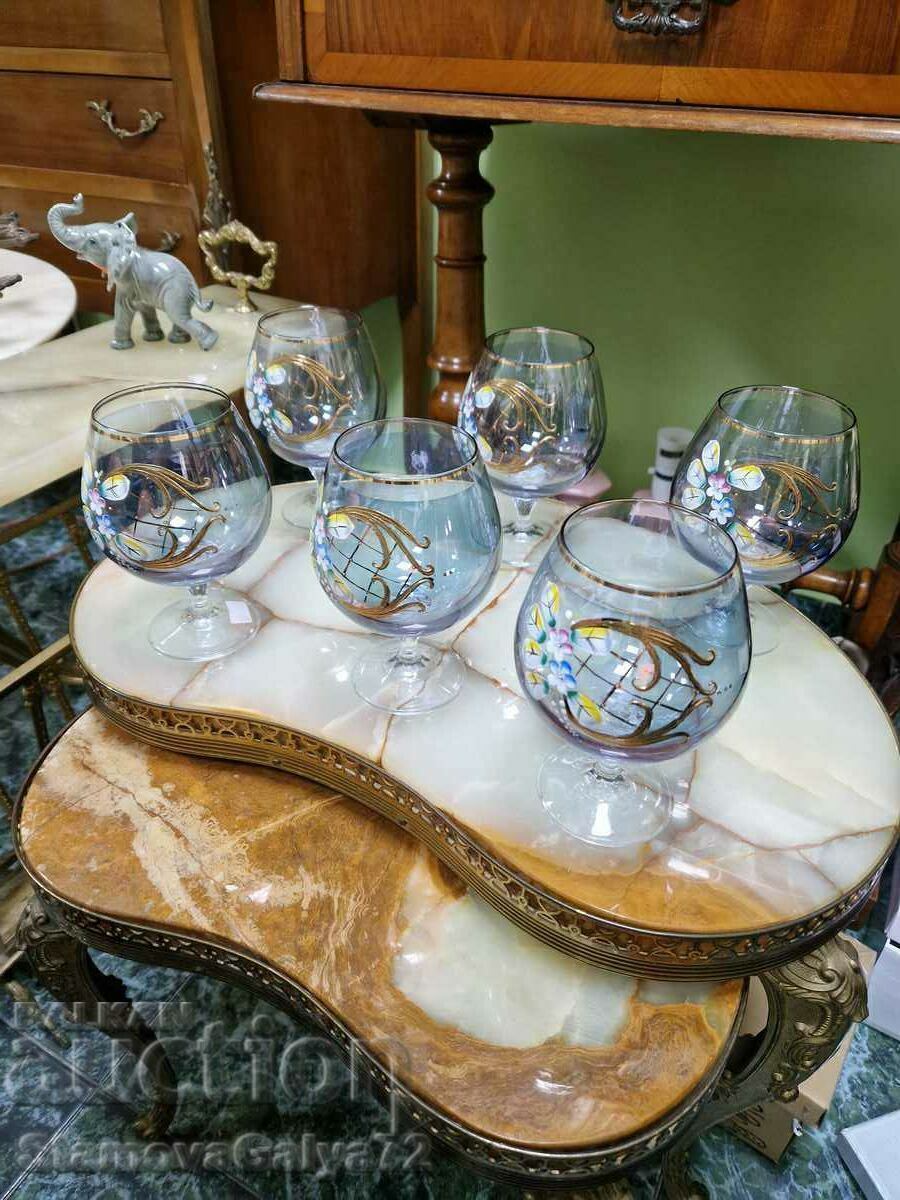Unique crystal service for cognac and brandy Bohemia - 5