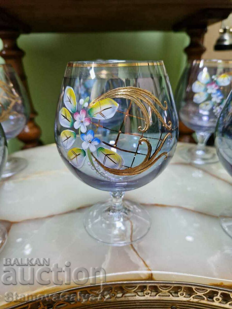 Unique crystal service for cognac and brandy Bohemia - 6