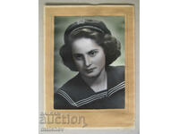 Стара фотография снимка портрет Ученичка ок 1950 Ген. Тошево