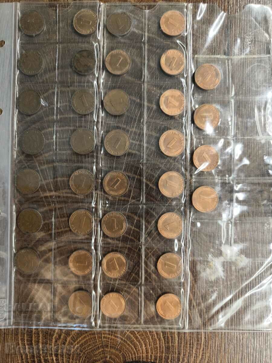 A small collection of 35 pfennig pieces
