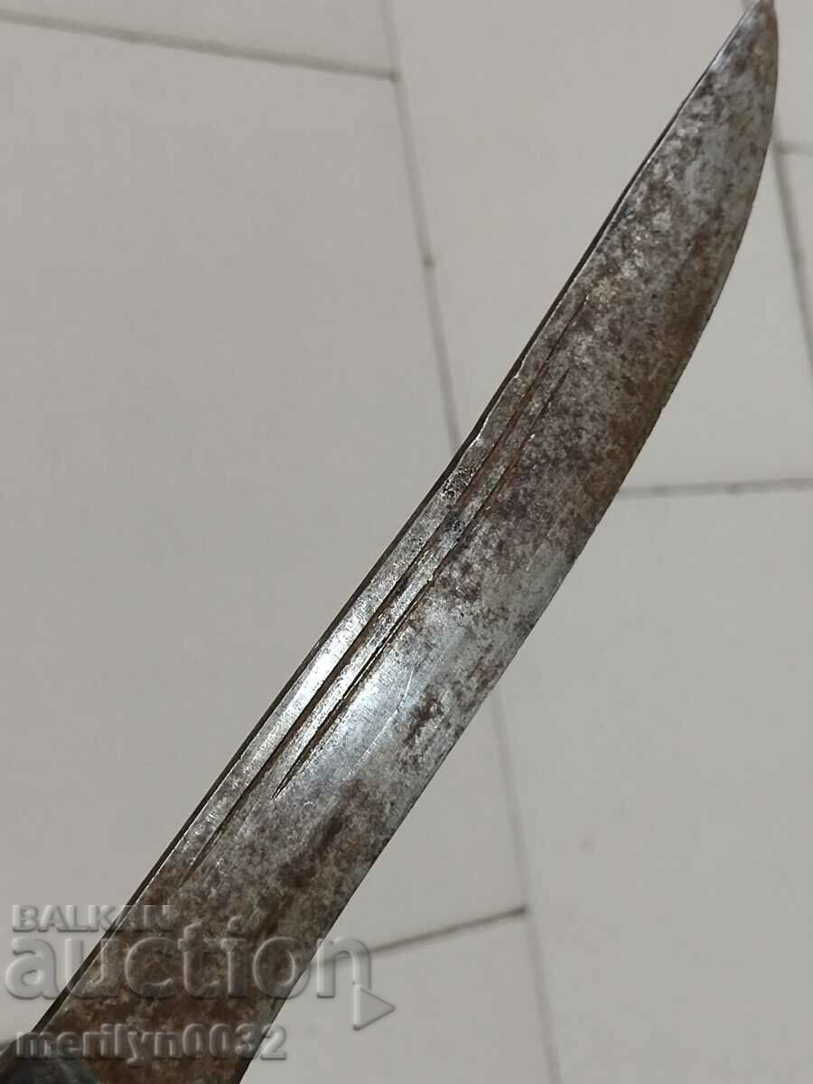 Auction Old hand-forged butcher knife without handle Auction Old hand-forged butcher knife without handle