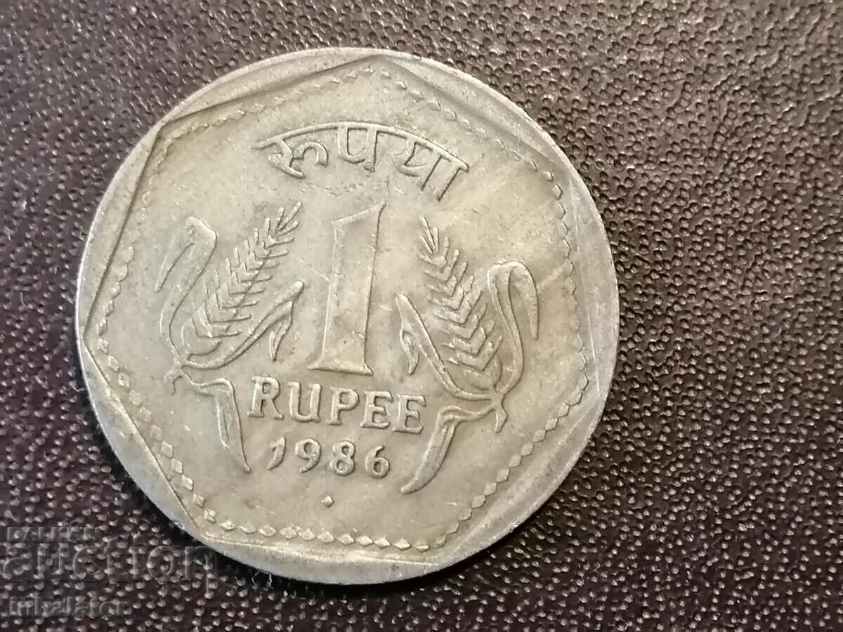 1 рупия 1986 год Индия м.д ромб Мумбай