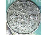 Great Britain 6 pence 1957 Elizabeth II