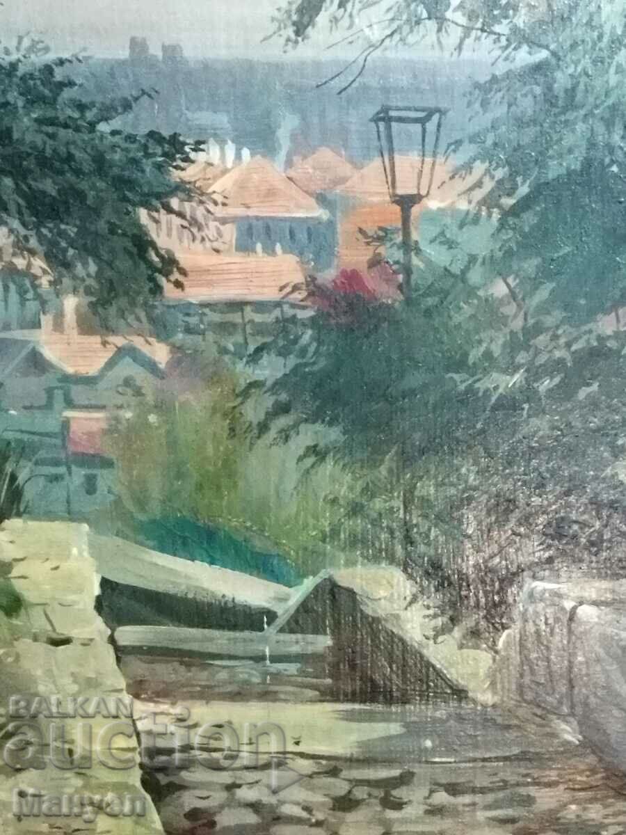 Auction Painting by Viktor Lukyanov "View from Bunardzhik" - Plovdiv. Auction Painting by Viktor Lukyanov "View from Bunardzhik" - Plovdiv.