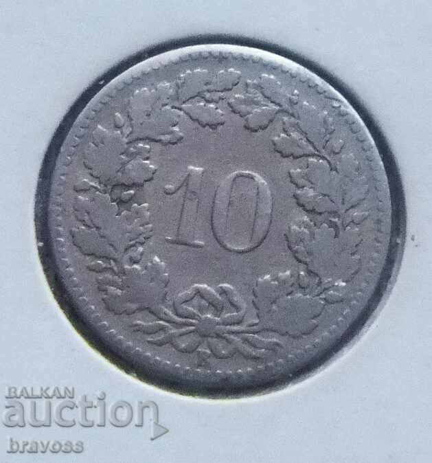 Switzerland - 10 rupene 1885