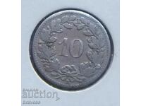 Elveția - 10 rupene 1885