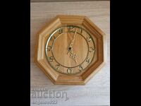 Beautiful German Wooden Wall Clock WORKING!