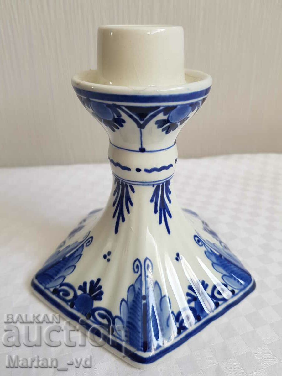 Signed old porcelain candle holder with price 30.00 BGN | € 15.34 Signed old porcelain candle holder with price 30.00 BGN | € 15.34