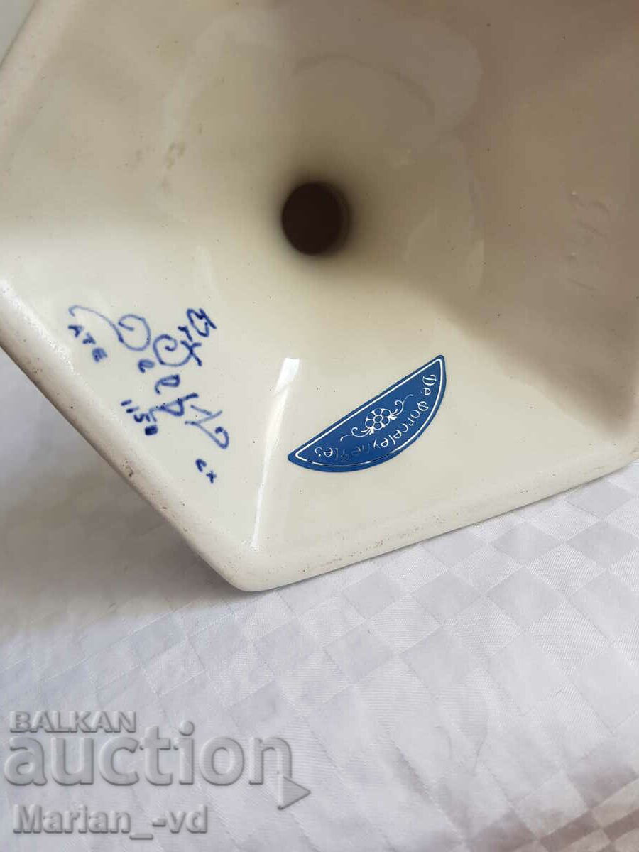 Signed old porcelain candle holder - 5 Signed old porcelain candle holder - 5