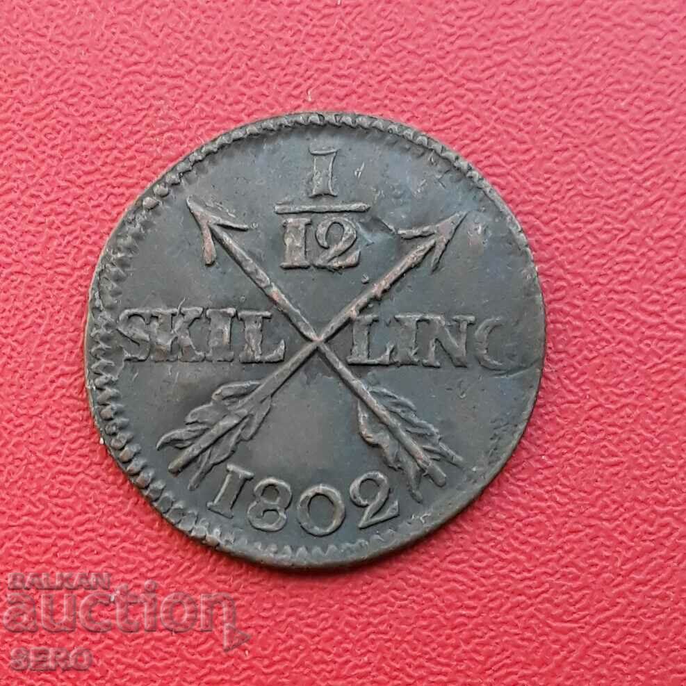 Sweden-1/12 skilling 1802