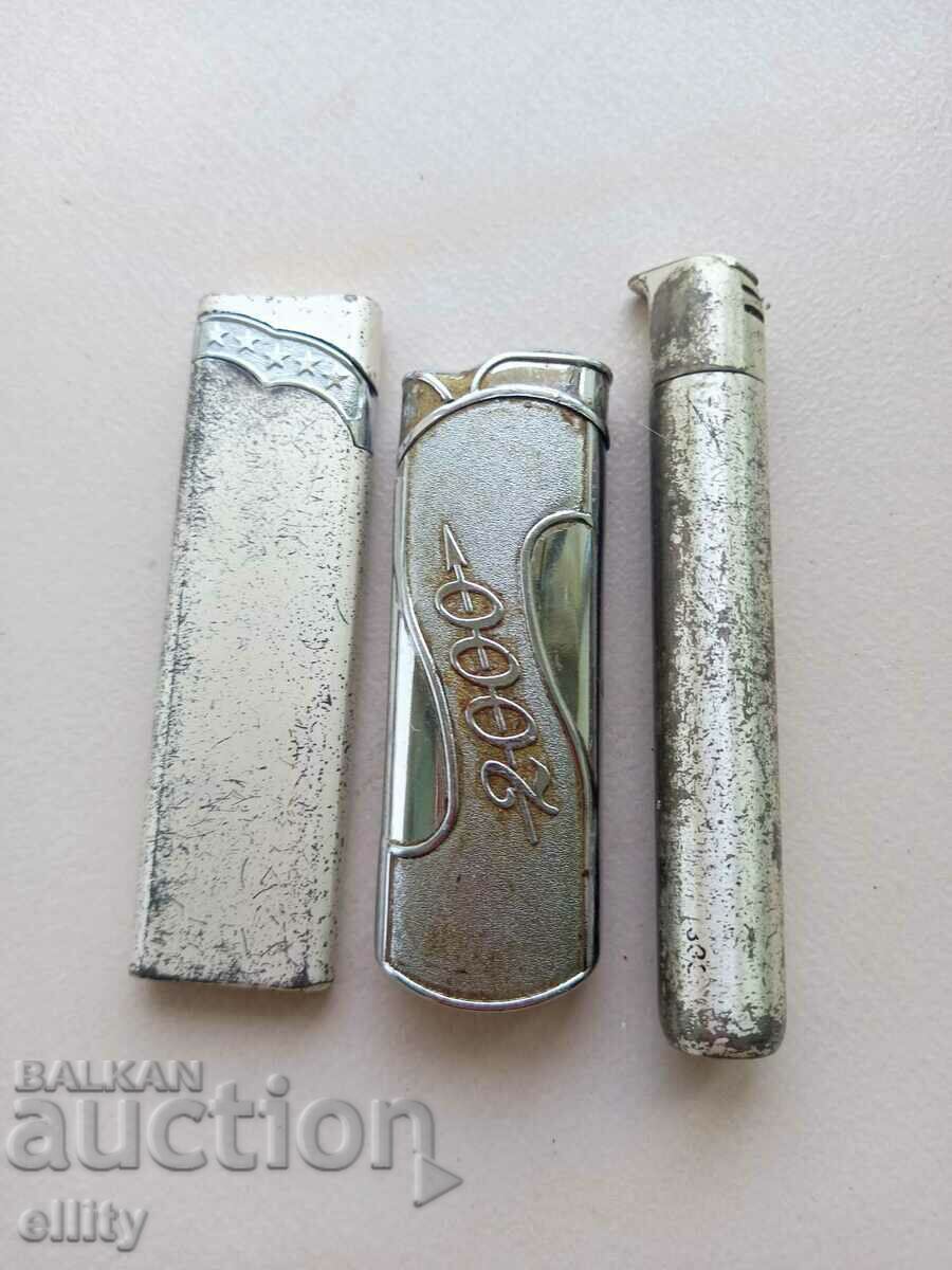 Three pieces of metal lighters, for collectors