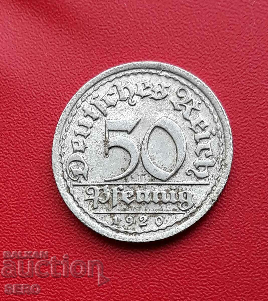 Γερμανία-50 Pfennig 1920 F-Stuttgart