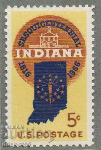 1966. САЩ. 150-та годишнина от държавността на Индиана.