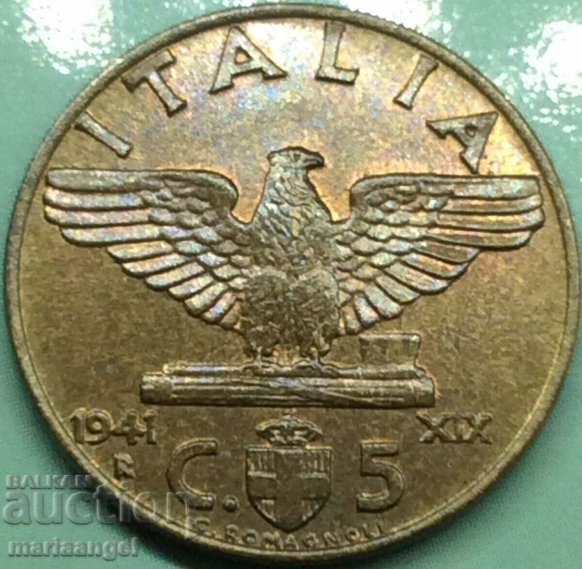 5 Centesimi 1941 Italy Fascist Eagle