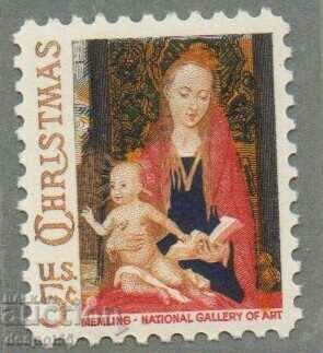 1966. Η.Π.Α. Χριστουγεννιάτικη μάρκα - Madonna and Child.