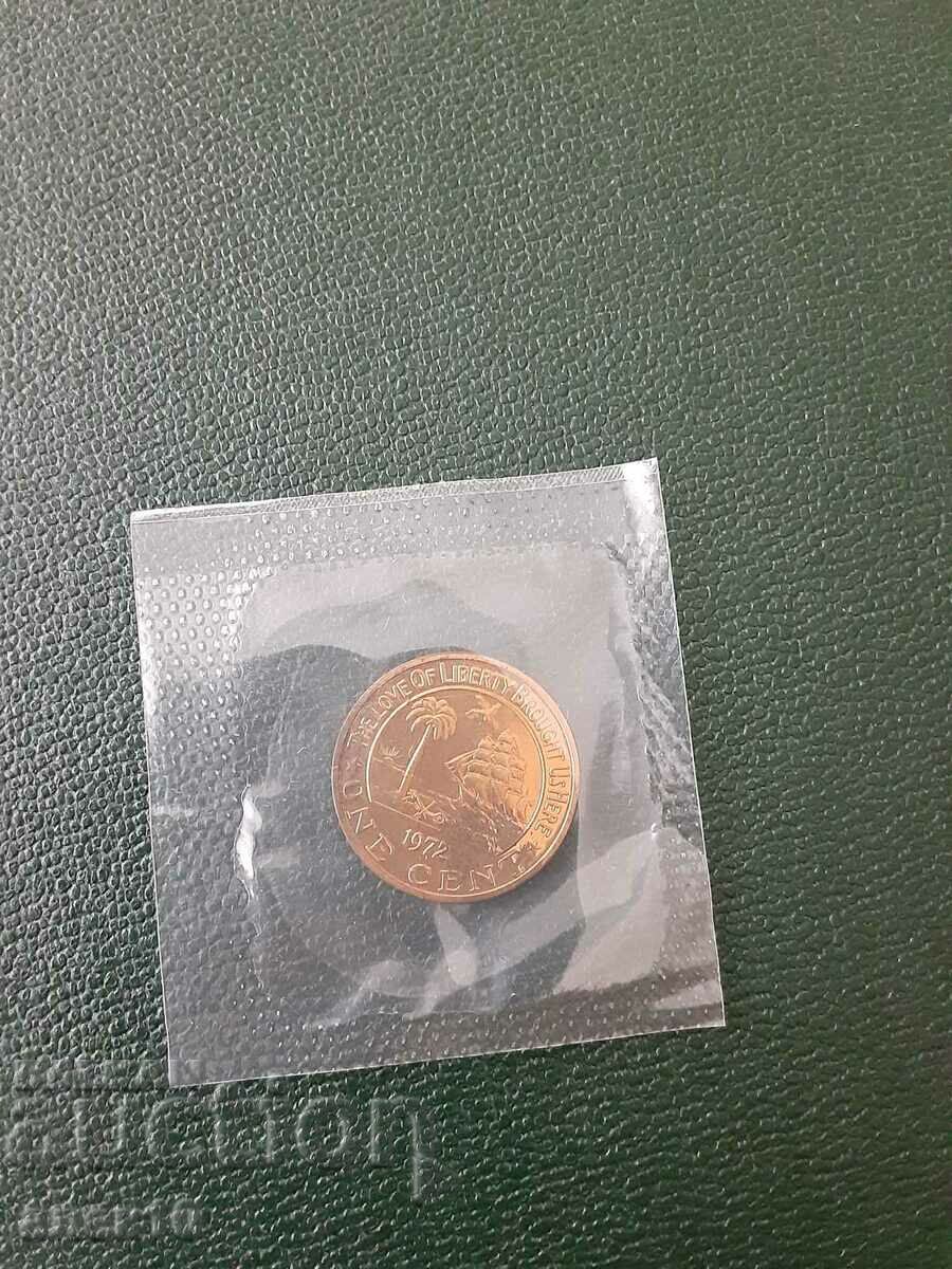 Liberia 1 cent 1972 DOVDA