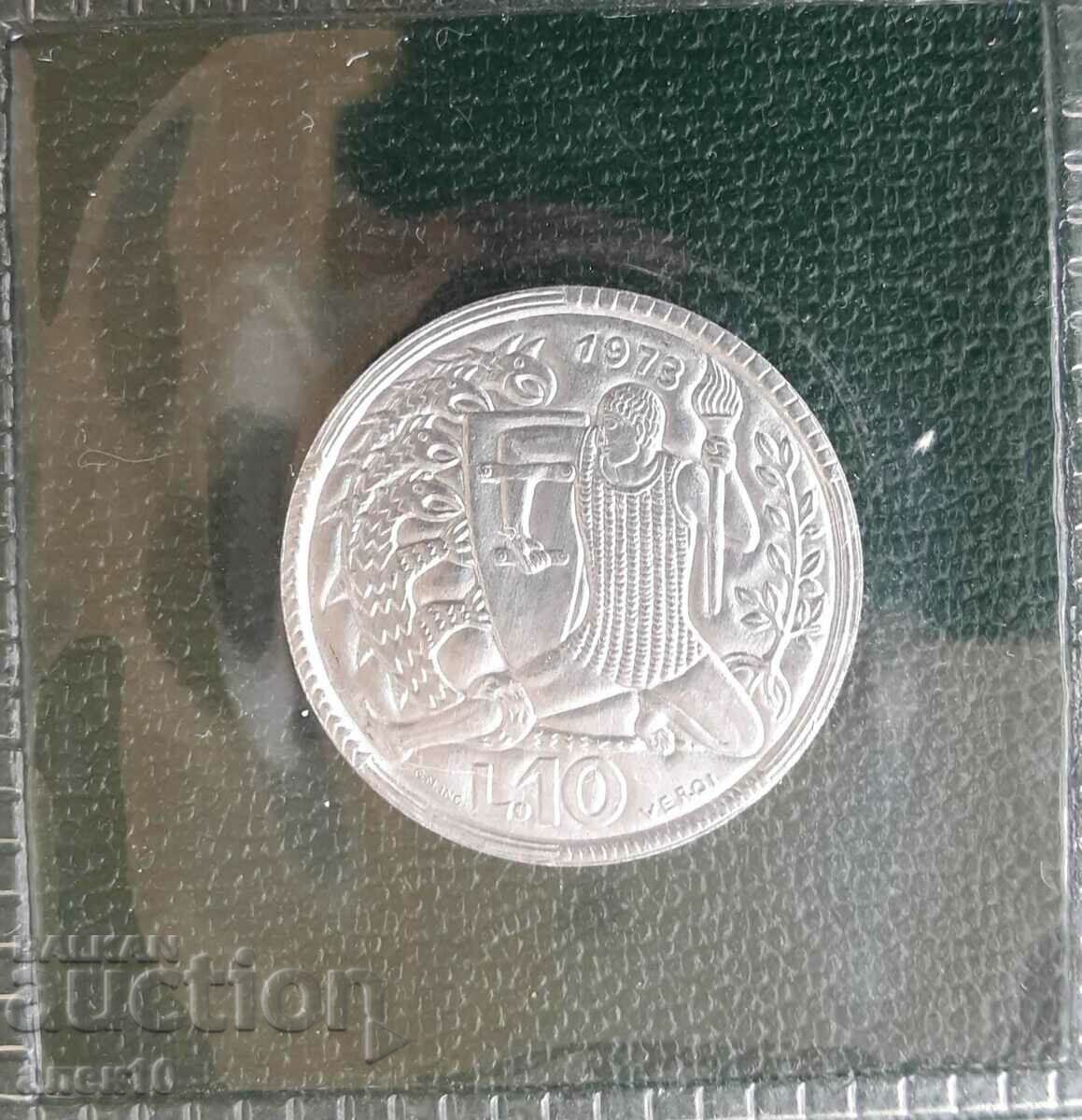 San Marino 10 lire 1973