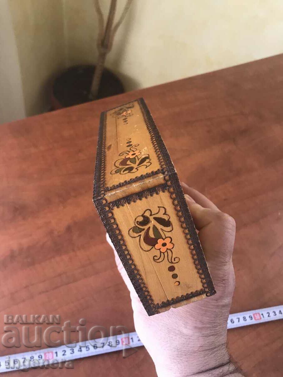 BOX WOOD PYROGRAPH DRAWING ANTIQUE FROM SOCA MOSTRA - 5 BOX WOOD PYROGRAPH DRAWING ANTIQUE FROM SOCA MOSTRA - 5