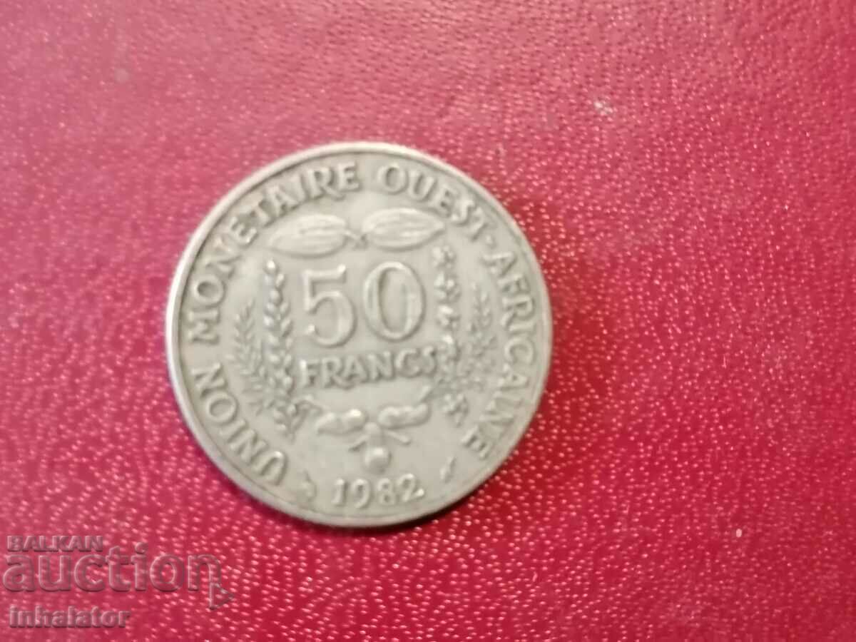 1982 West Africa 50 francs