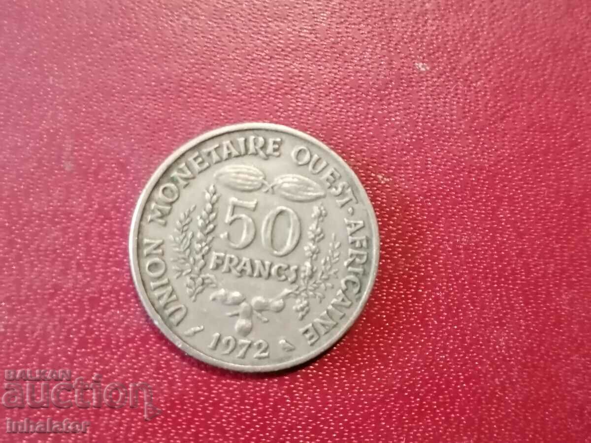 1972 West Africa 50 francs