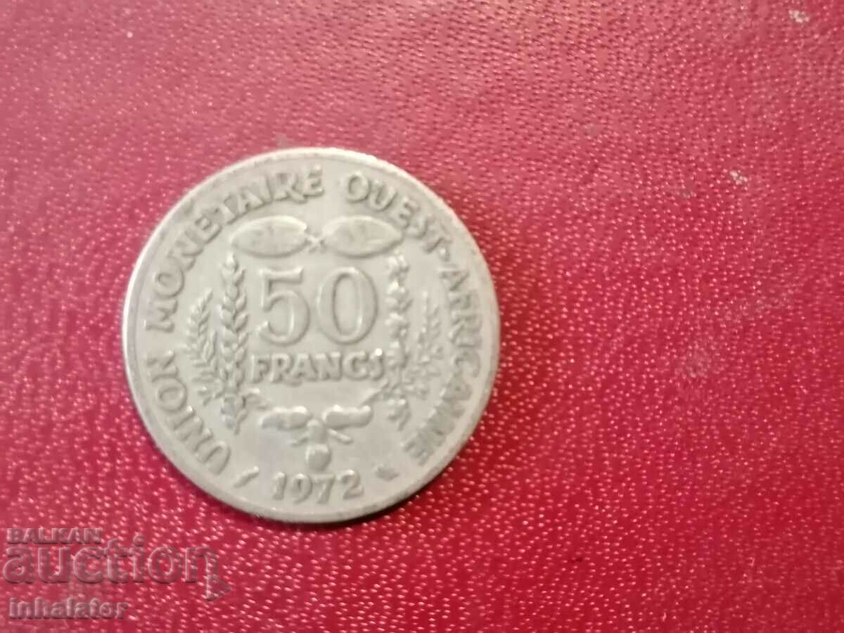 1972 год Западна Африка 50 франка