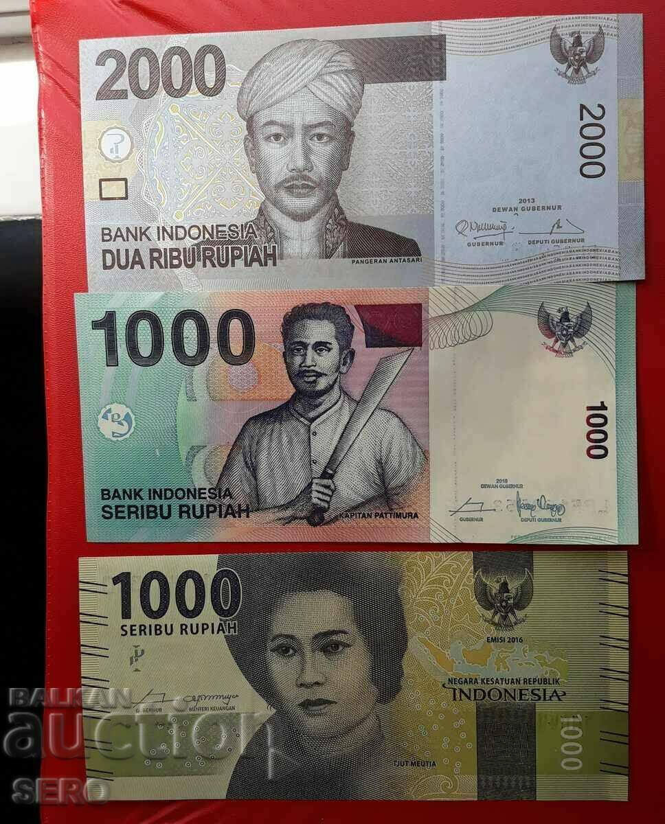 Банкнота-Индонезия-лот 3 банкноти