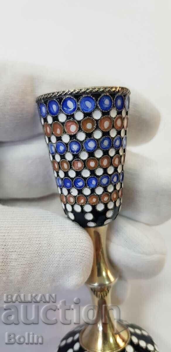 Rare Russian Silver Cup, 916 Enamel Vodka Cup with price 850.00 BGN | € 434.60