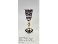 Rare Russian Silver Cup, 916 Enamel Vodka Cup