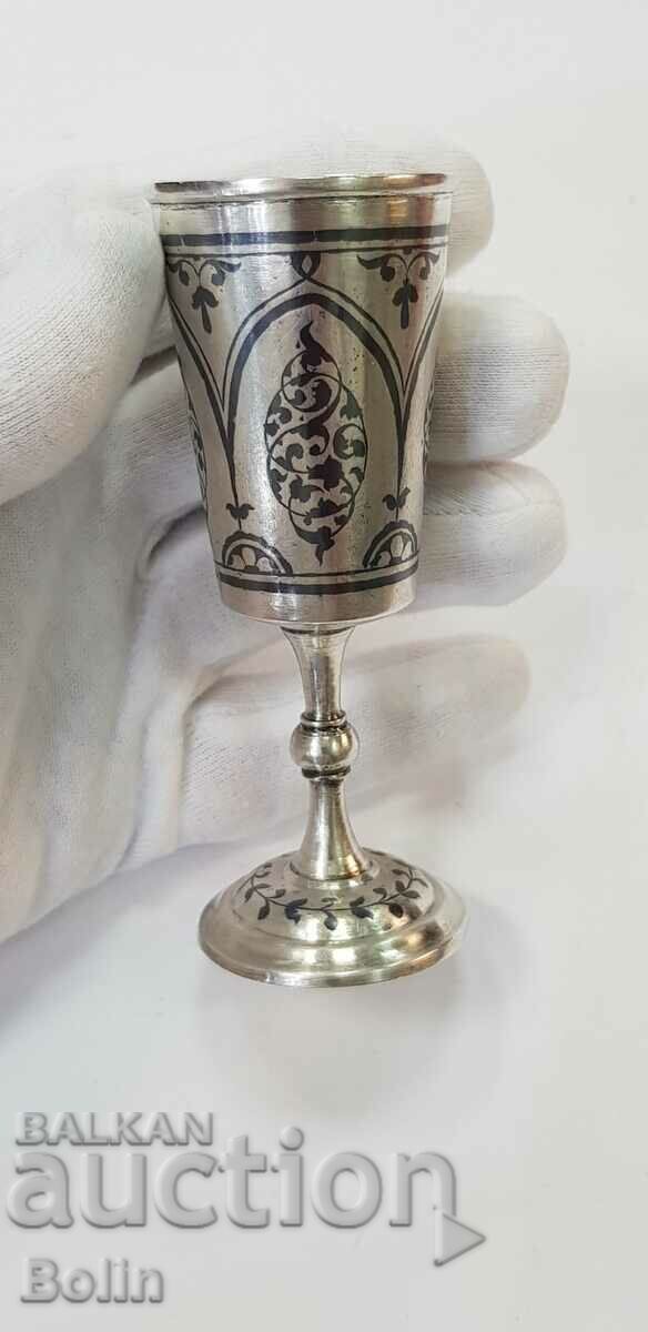 Rare Russian silver cup, vodka glass - 875 proof-Nialo