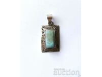 Silver medallion with larimar - 4.4 g.