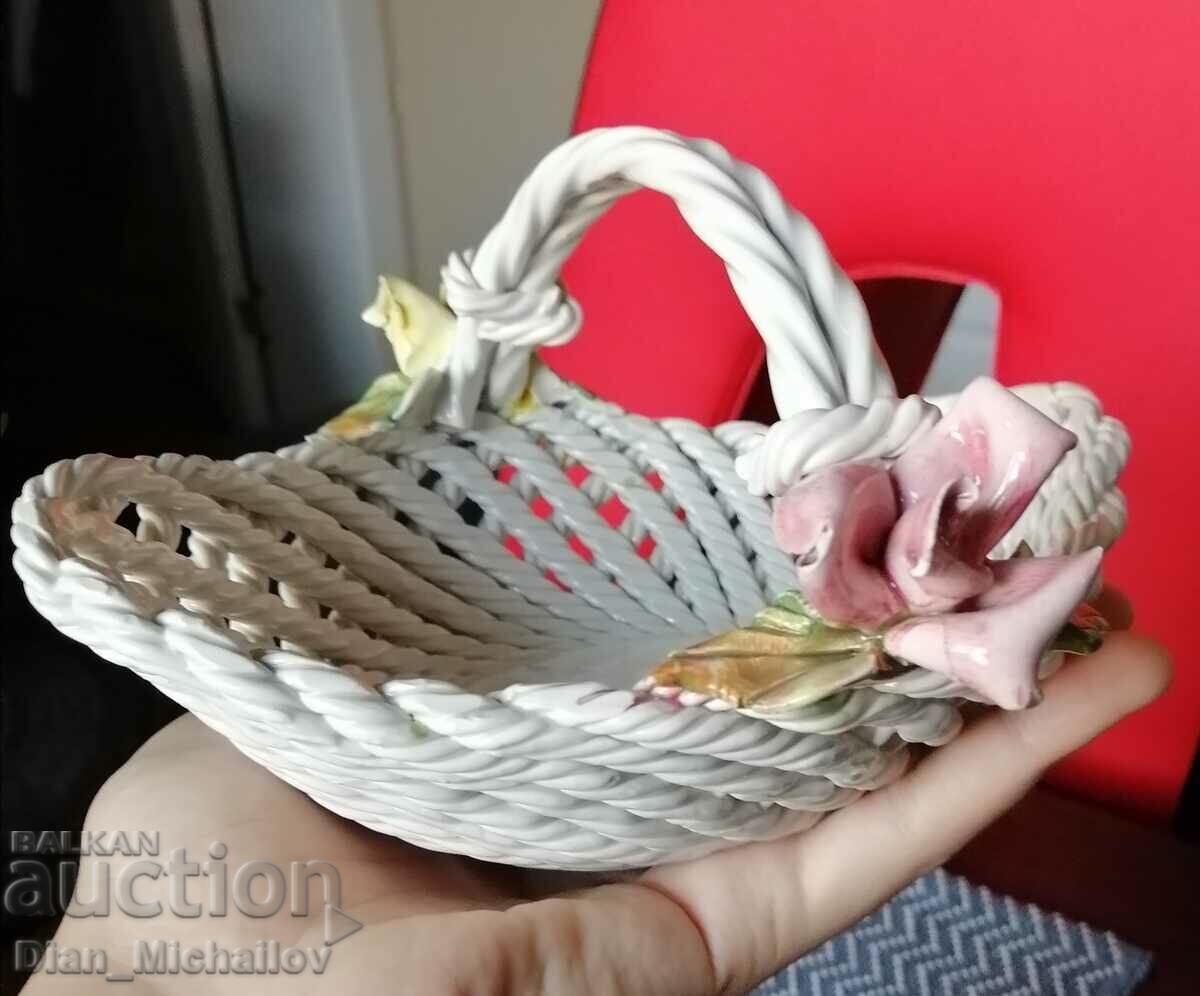 Beautiful Porcelain Basket with flowers
