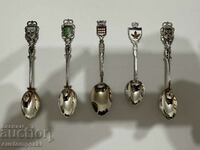 Silver collectible spoons. 5 pcs., 51.67 g. Sample-900