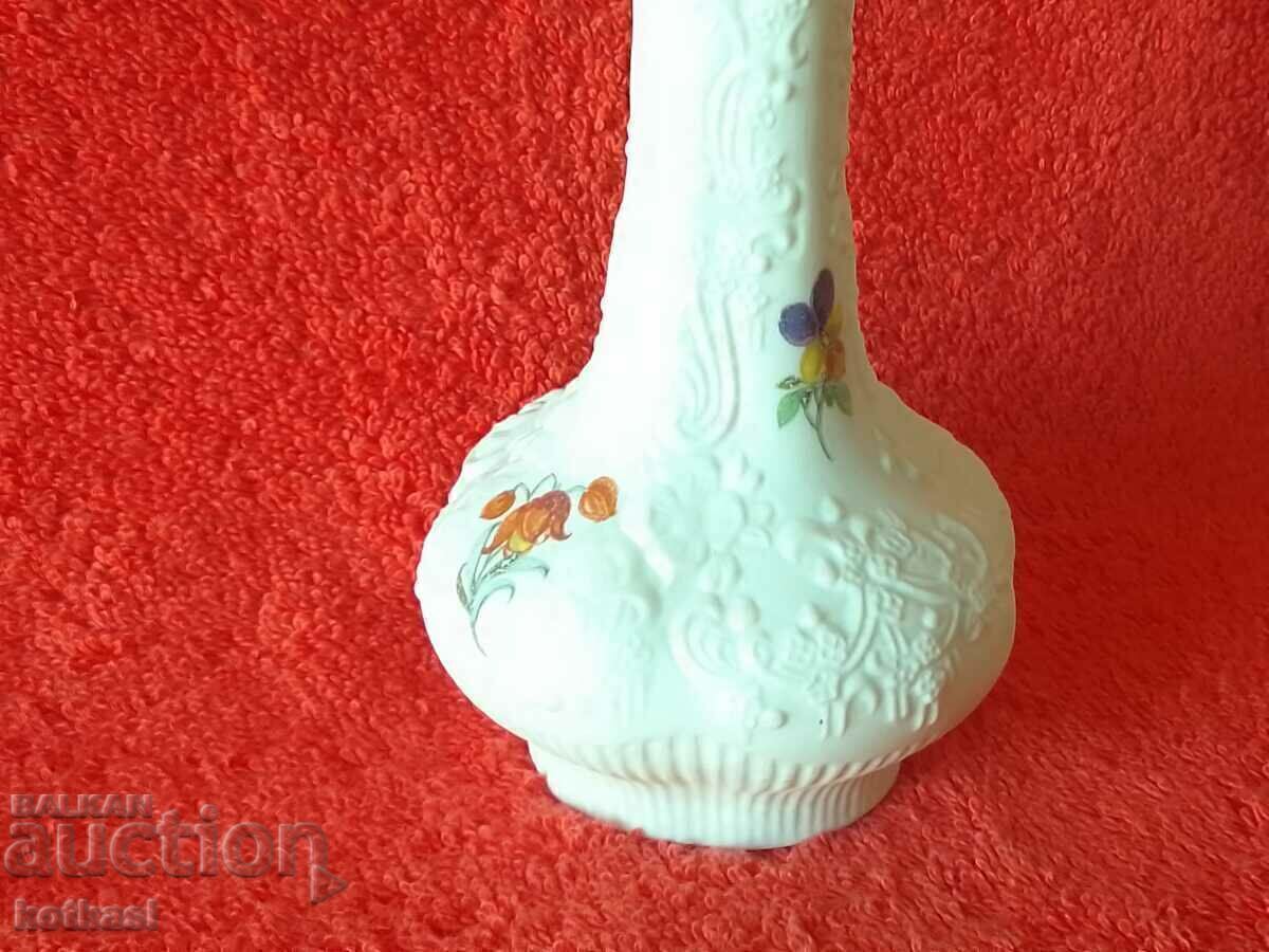 Delivery of Old porcelain vase Handmade KPM embossed surface flowers Delivery of Old porcelain vase Handmade KPM embossed surface flowers