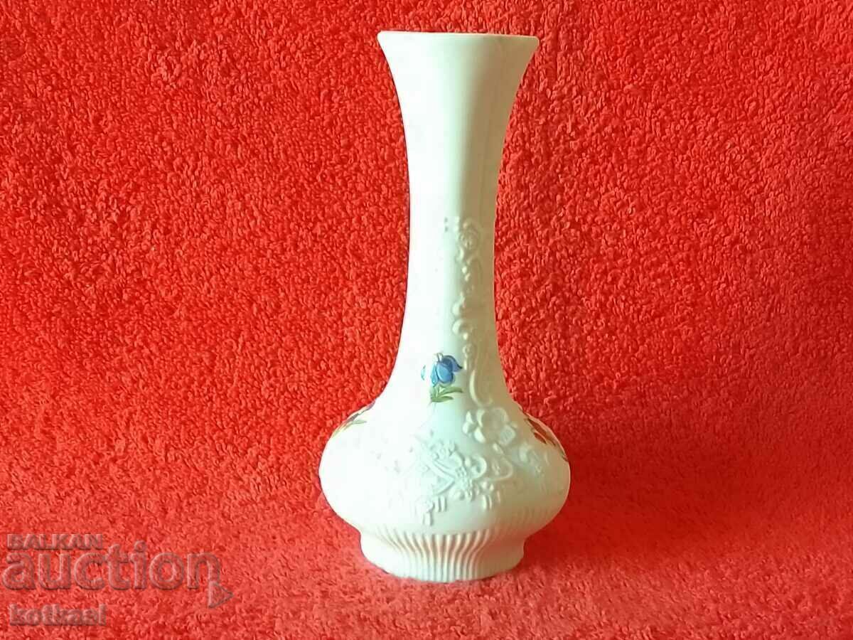 Old porcelain vase Handmade KPM embossed surface flowers Old porcelain vase Handmade KPM embossed surface flowers