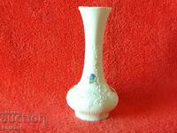 Old porcelain vase Handmade KPM embossed surface flowers