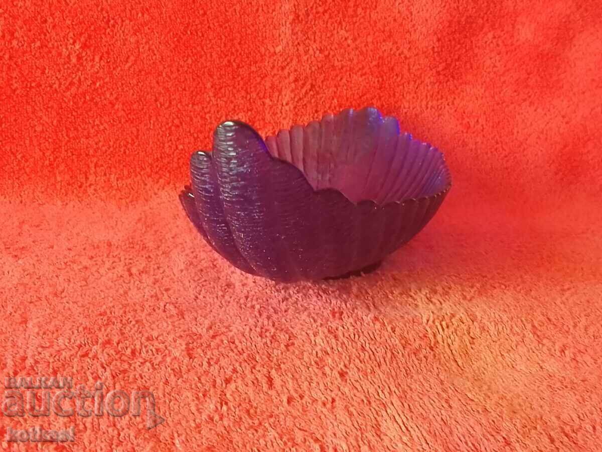 Colored blue glass crystal bowl with price 21.00 BGN | € 10.74 Colored blue glass crystal bowl with price 21.00 BGN | € 10.74