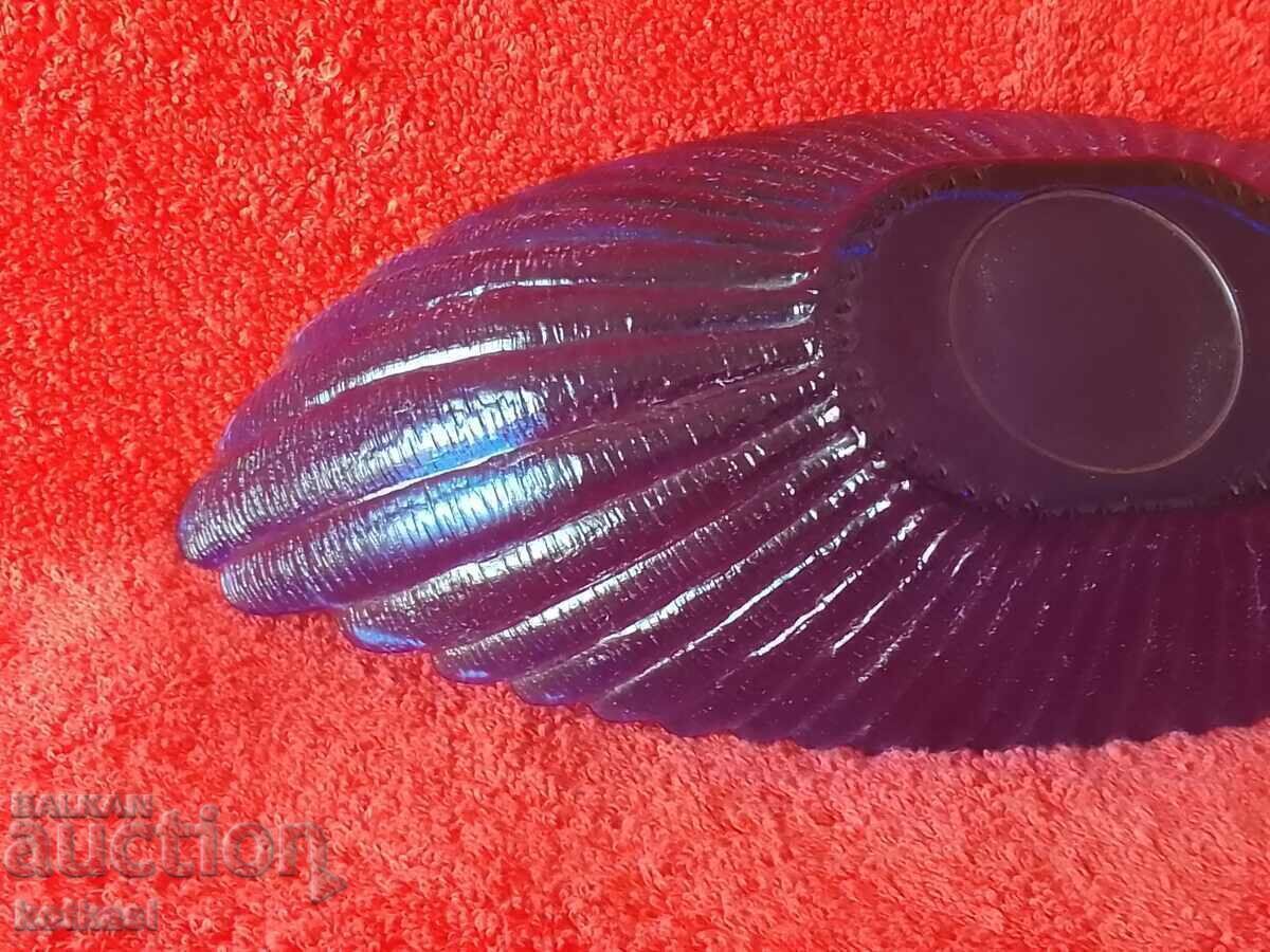 Цветно синьо стъкло кристална купа - 7 Цветно синьо стъкло кристална купа - 7