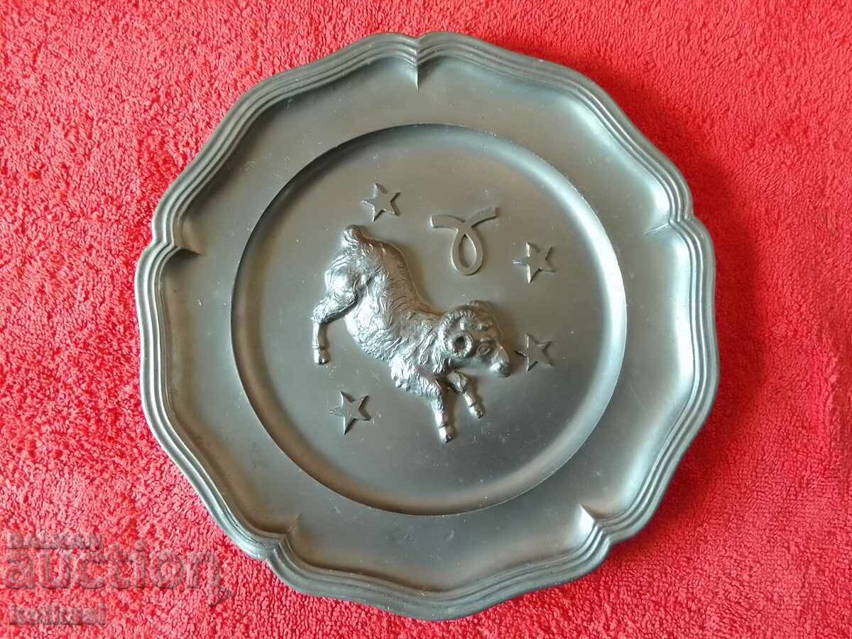 Solid metal plate wall plaque Aries Sign Marked with price 21.00 BGN | € 10.74