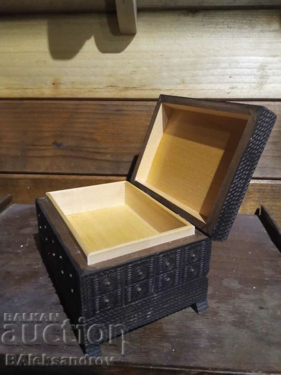 Auction Interesting old double wooden box Auction Interesting old double wooden box