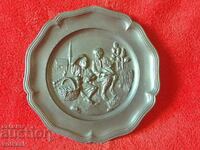 Old Solid Metal Wall Plate Germany "Grozdober"