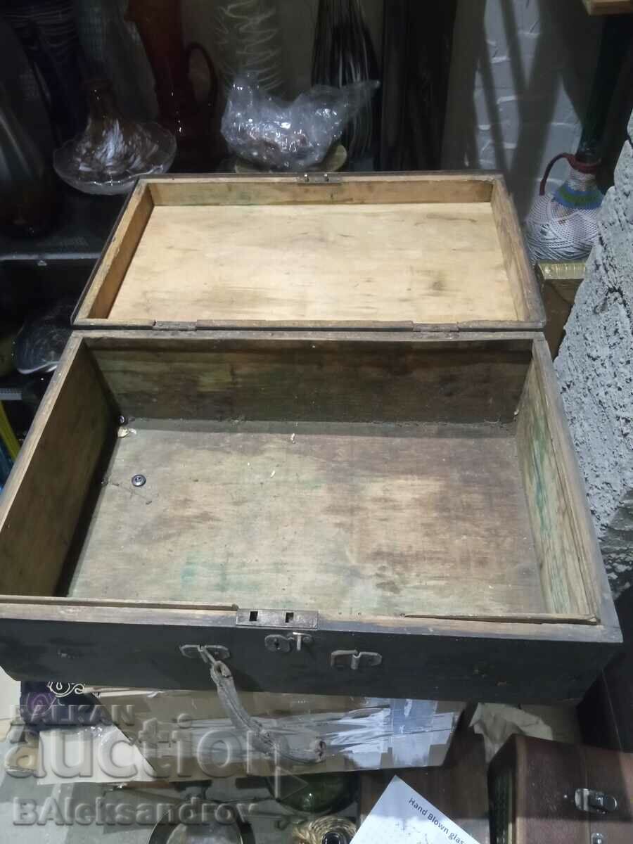 Auction Old wooden suitcase Auction Old wooden suitcase