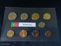 Португалия 2002 - Евро сет от 1 цент до 2 евро + медал UNC