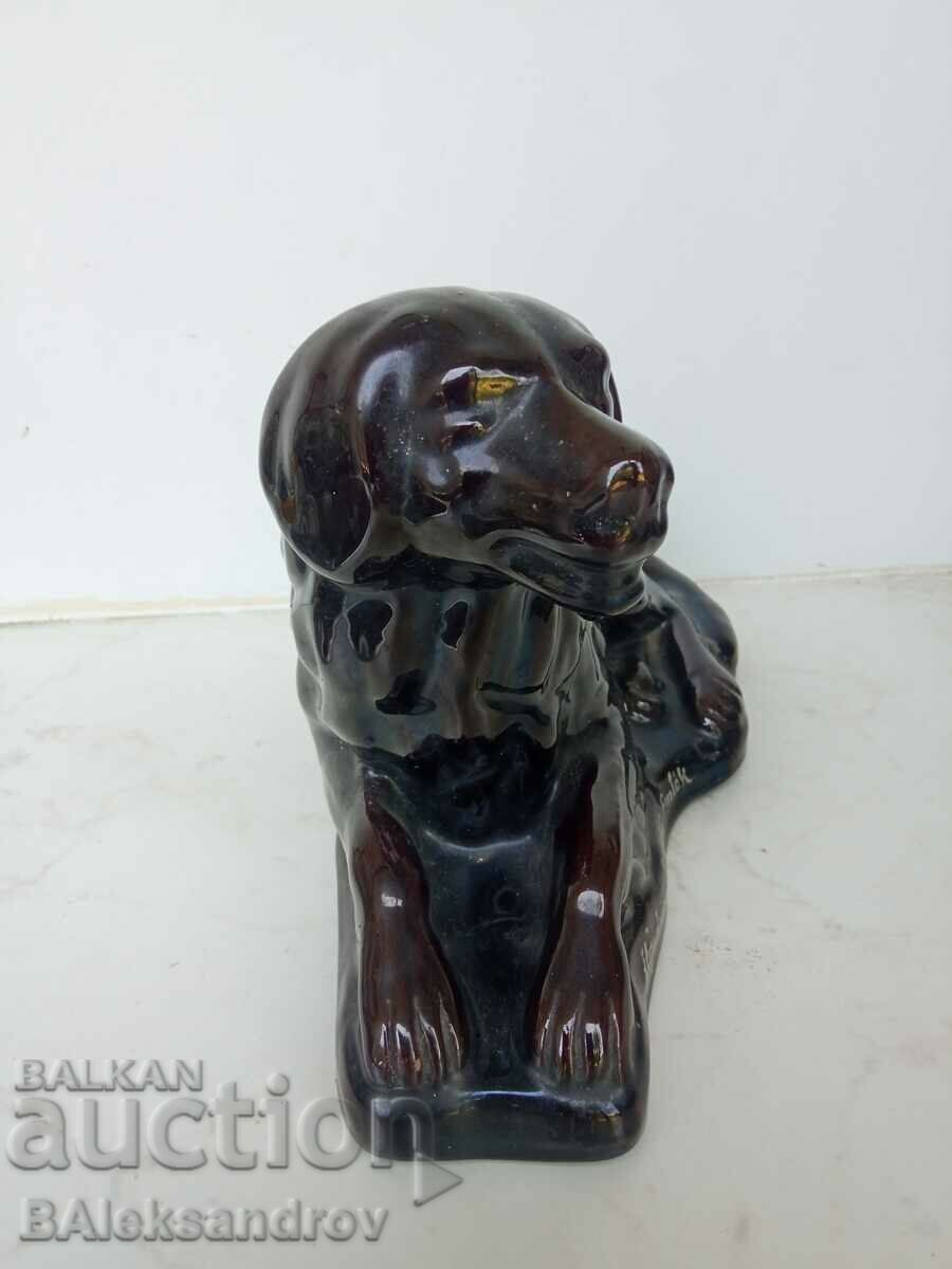 Auction Large glazed figure of a dog Auction Large glazed figure of a dog