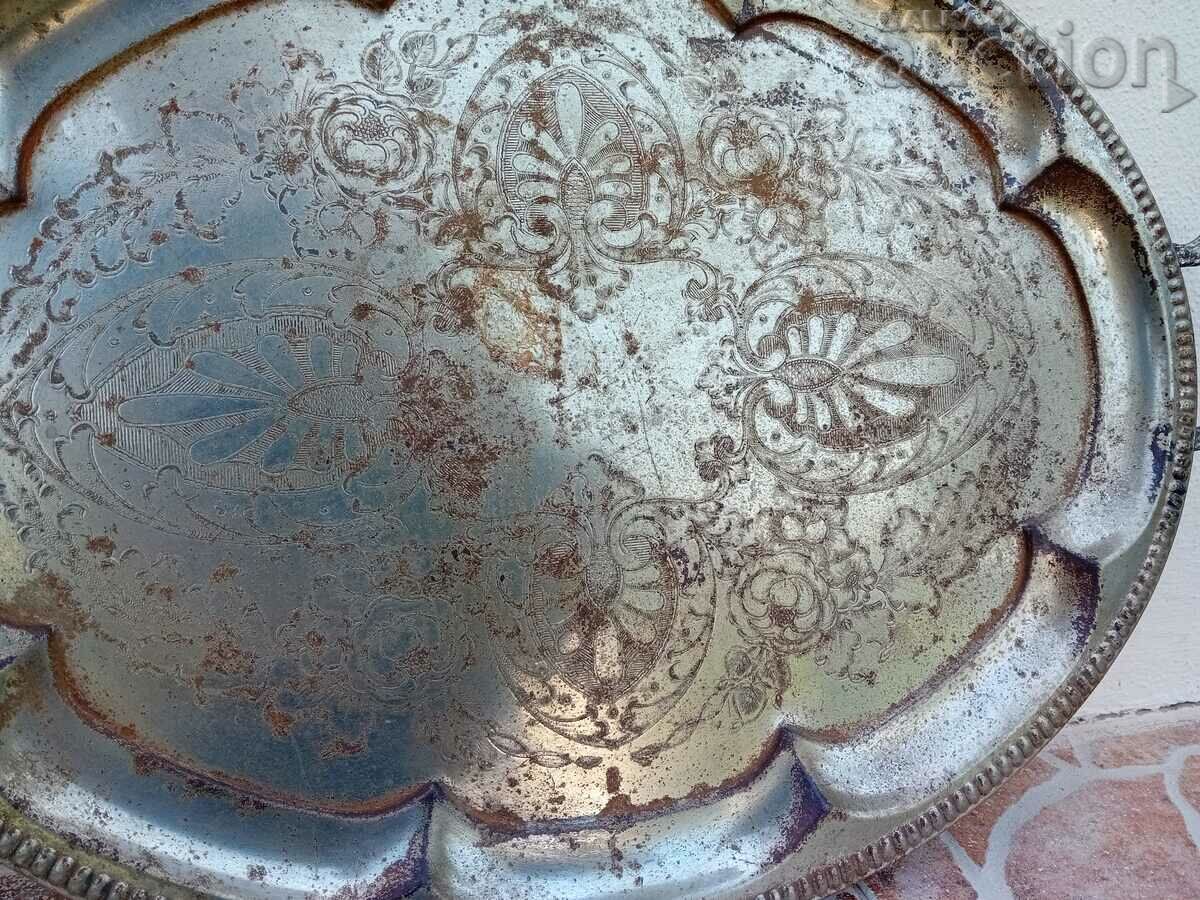 Δημοπρασία αντικέ μεταλλικός δίσκος ρετρό vintage Δημοπρασία αντικέ μεταλλικός δίσκος ρετρό vintage