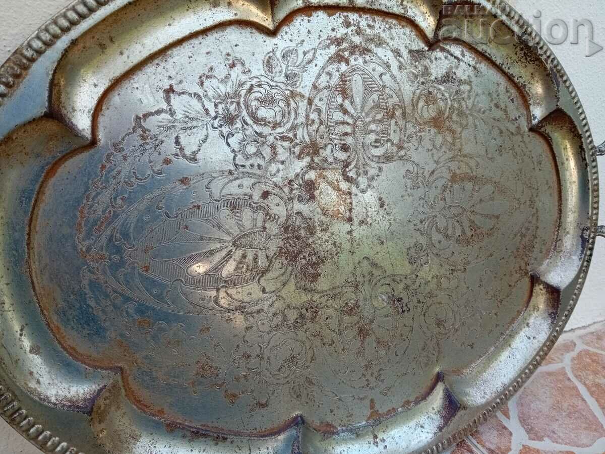 Παράδοση αντικέ μεταλλικός δίσκος ρετρό vintage Παράδοση αντικέ μεταλλικός δίσκος ρετρό vintage