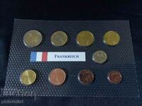Franța 1999-2001 - Set Euro 1 Cent la 2 Euro + Medalie UNC